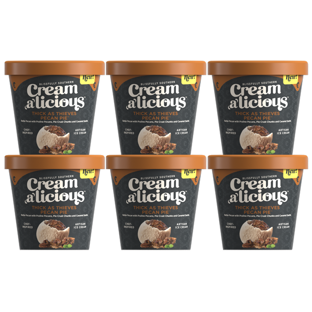 Creamalicious, Thick As Thieves Pecan Pie Artisan Ice Cream, Pint (6