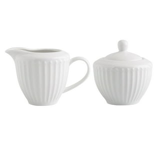 Porcelain Sugar And Creamer Jar With Tray And Lid Set Cream - Temu