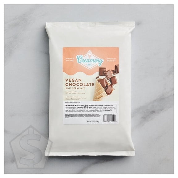 Creamery Ave. Vegan Chocolate Soft Serve Mix 3.2 lb. - 6/Case