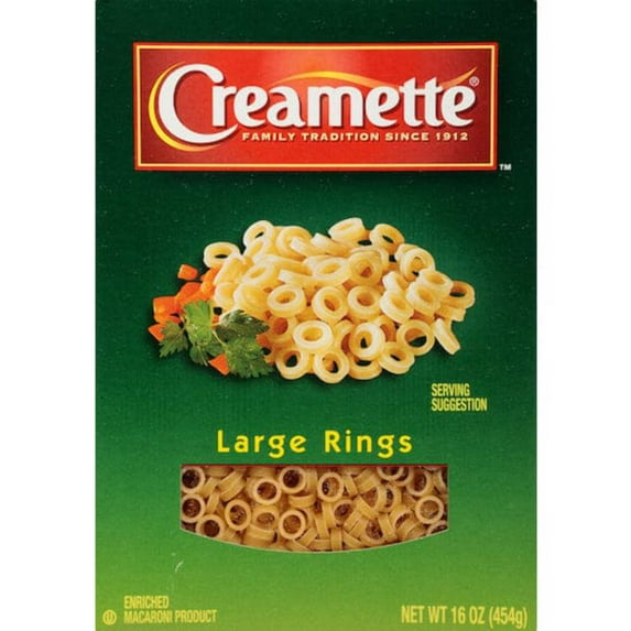 Creamette Large Rings Pasta Noodles 16 oz Box, Case of 12