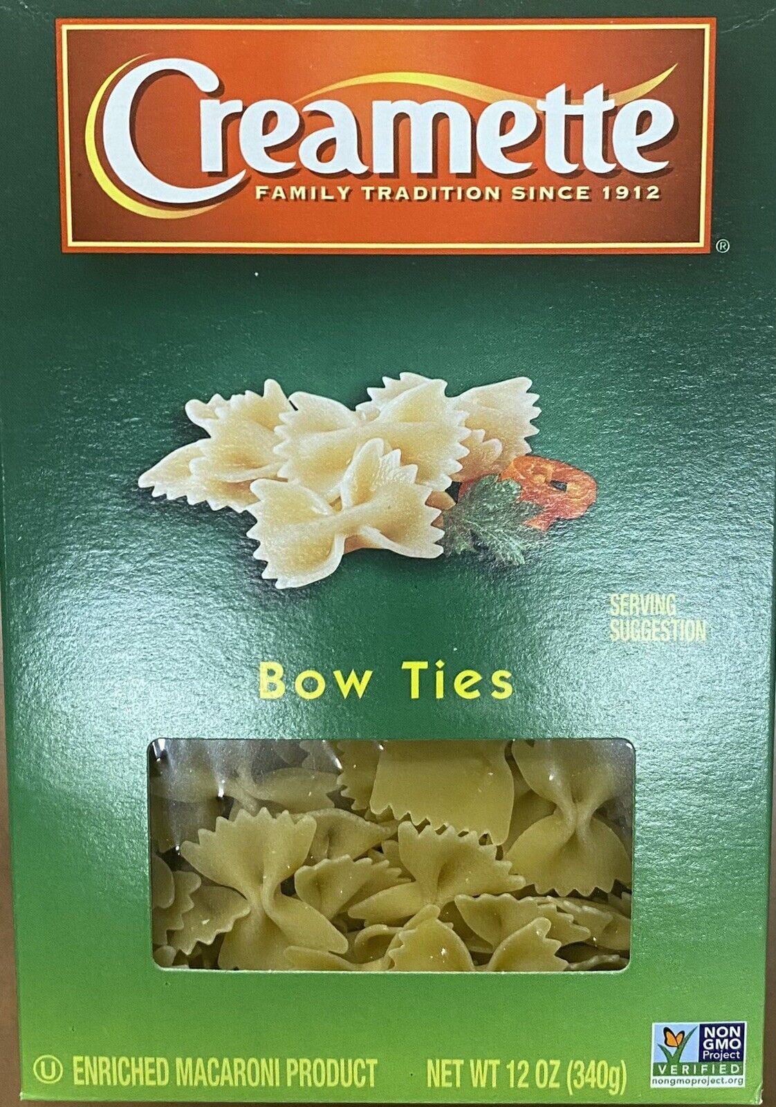 Creamette Pasta BOW TIES Noodles NON GMO 12 oz Box