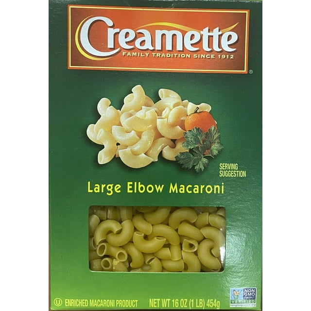 Creamette Pasta LARGE ELBOW MACARONI Noodles NON GMO 16 oz Box ...