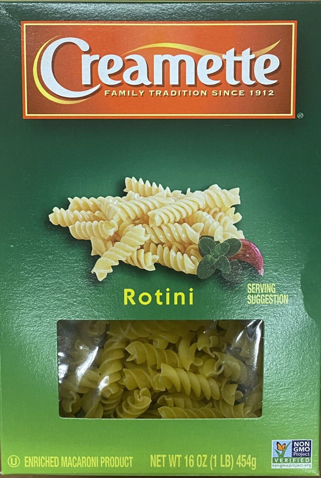 Creamette Pasta ROTINI Noodles NON GMO 16 oz Box