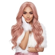 Creamily 13*3 Pink Wigs Glueless HD Lace Front Wigs And Go Lace Front Wig For Cosplay Party Light Pink Wig With Natural Hairline For Women