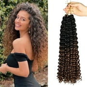 Creamily 18" Curly Crochet Hair for Black Women 6 Packs Jamaican Bounce Crochet Hair Kanekalon Braiding Hair Extensions (1B/30)