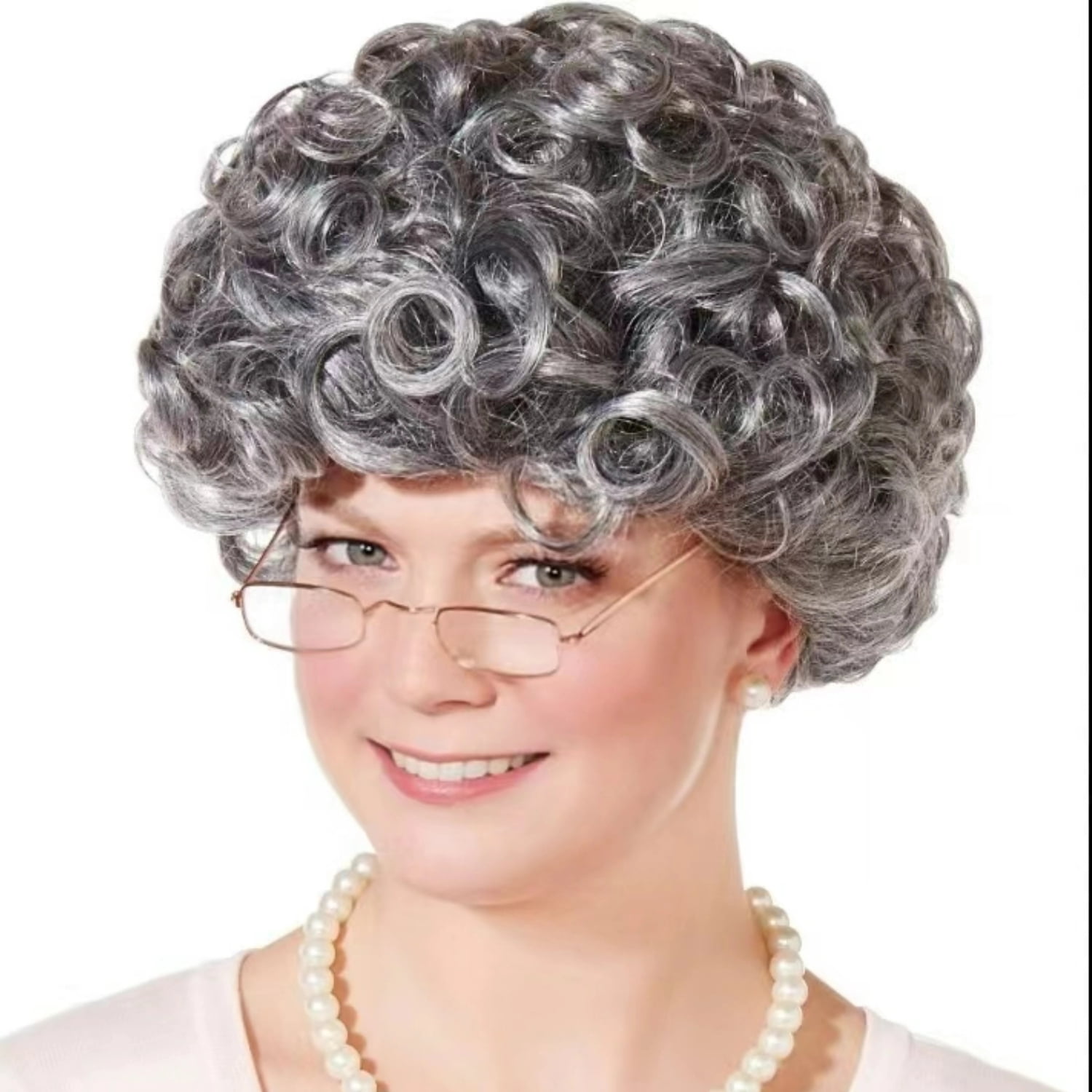 Creamily 6 Pcs Grey Old Lady Wigs for Women Grandma Wigs Granny Wig