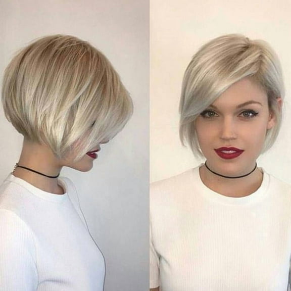 Creamily Blonde Wigs for Women Short Blonde Wig Wig Cap