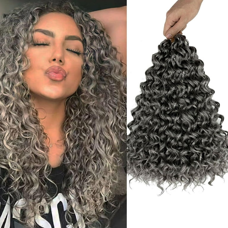 Creamily Crochet Hair for Black Women 14 Gray Ocean Wave Crochet