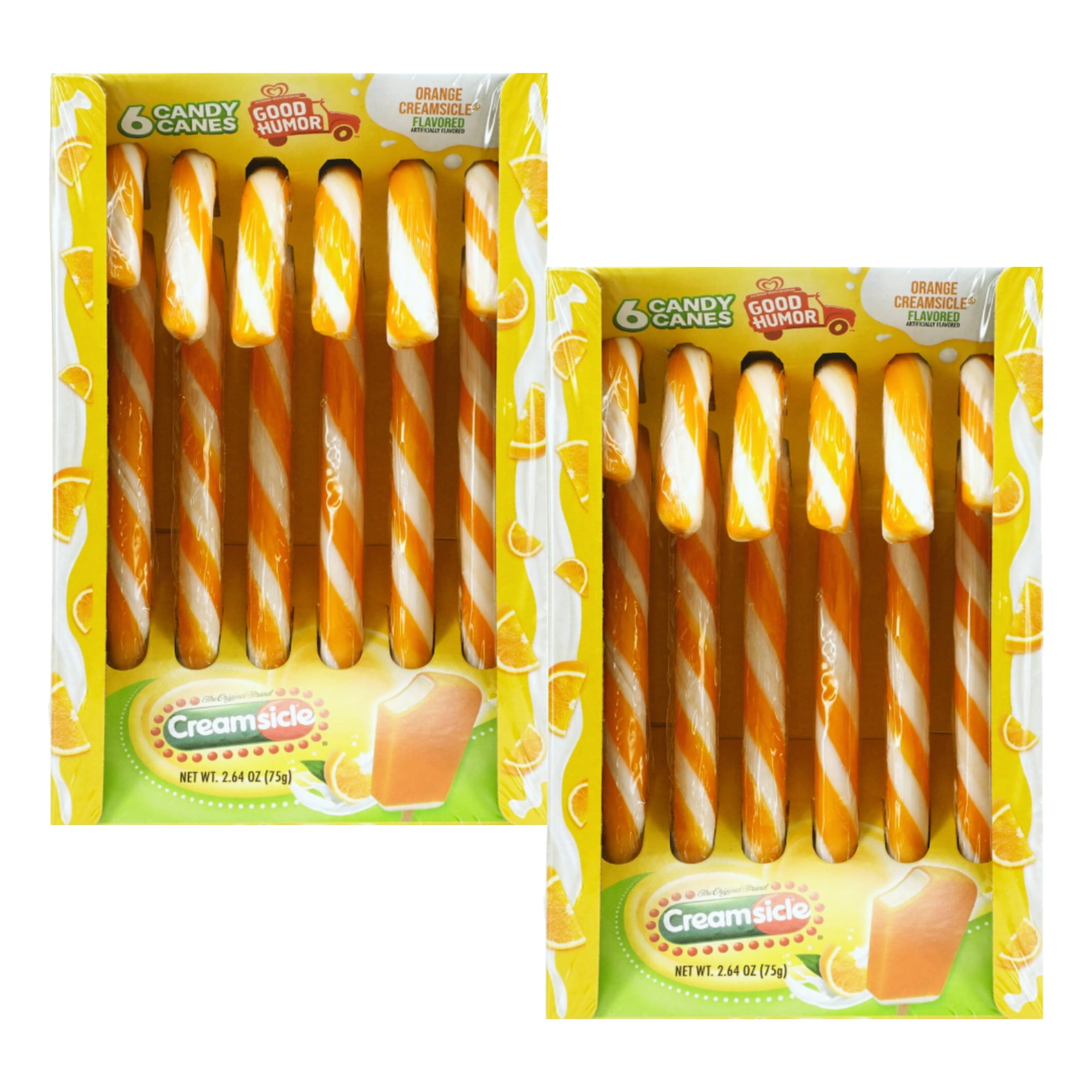 Creamsicle Candy Canes Individually Wrapped 2.64 oz for Hot Chocolate