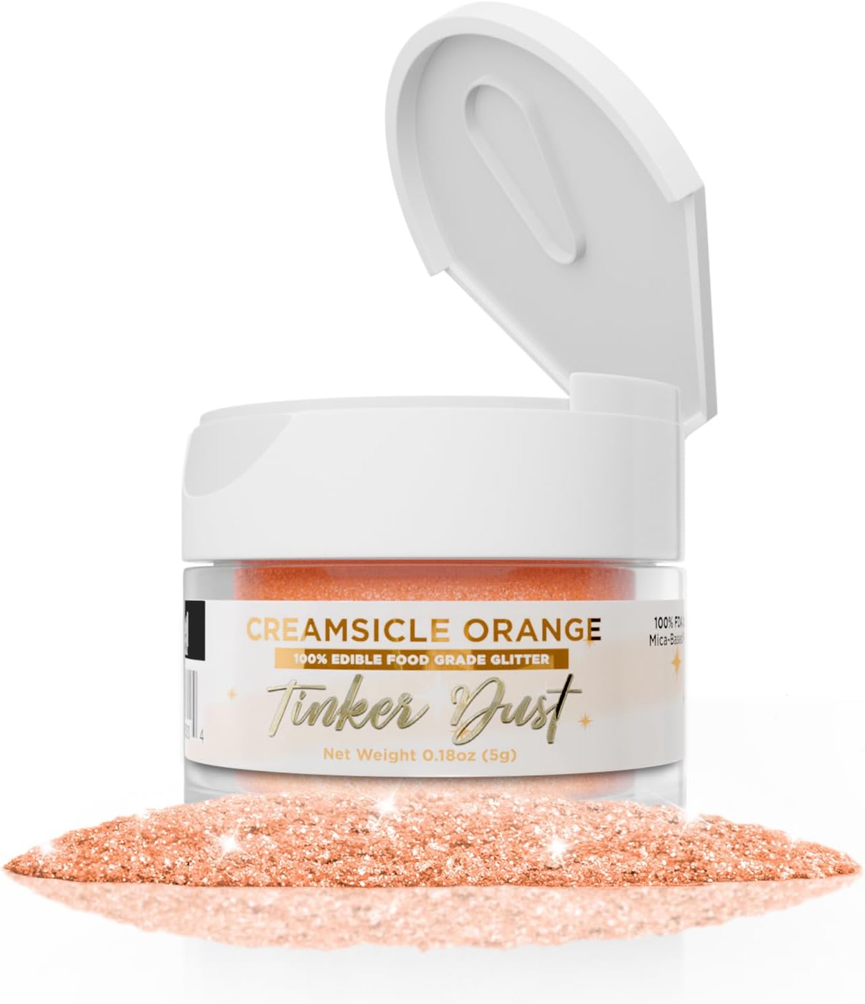 Creamsicle Orange Edible Glitter, 5 Gram | TINKER DUST Edible Glitter ...