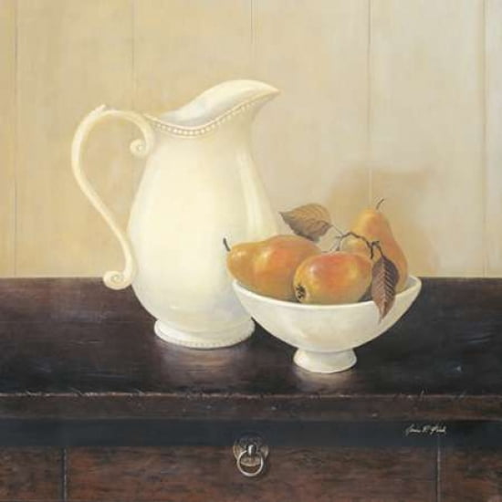 Creamware with Pears Canvas Art - Arnie Fisk (24 x 24)
