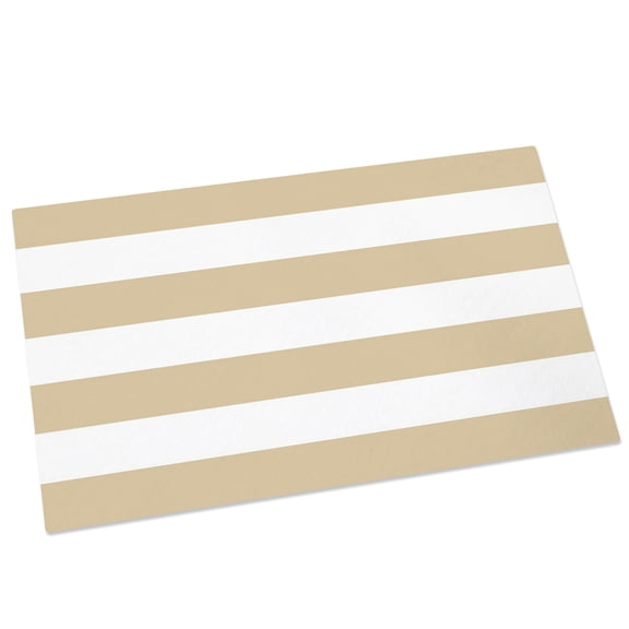 Creamy Beige Stripes Door Mat 18x30 Inch Modern Artistic Parallel Lines Entryway Rug with Non-Slip Rubber, Front Door Mat Indoor Floor Mats for Living Room Bathroom Bedroom Home Office