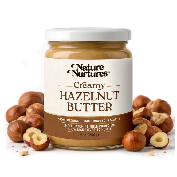 Creamy Hazelnut Butter | Raw Stone Ground | Small Batch | No Added Sugar | No Palm Oil | Made in USA