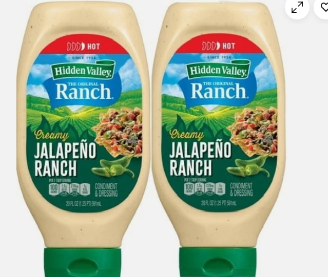 Creamy Jalapeño Ranch Condiment and Dressing, 2 Bottles, 20 Oz Each ...
