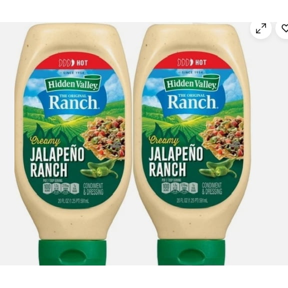 Creamy Jalapeo Ranch Condiment and Dressing, 2 Bottles, 20 Oz Each