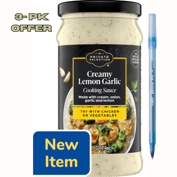 Creamy Lemon Garlic Cooking Sauce 14 fl oz EACH 3-PK