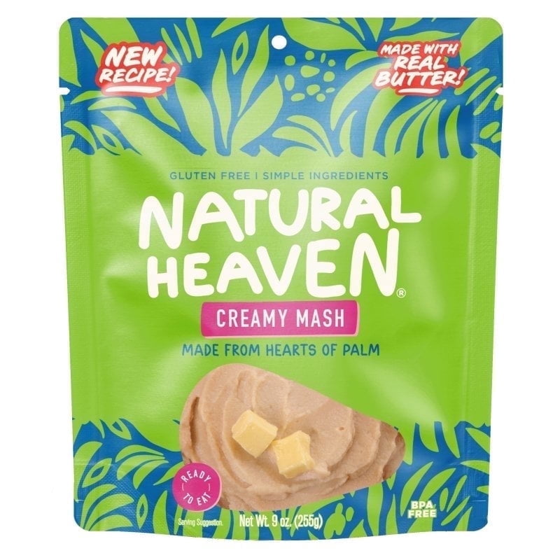 Natural Heaven - Hearts Of Palm Creamy Mash - 6 count, 54oz (255g) each - Low Fat, Gluten-Free & No added Sugar