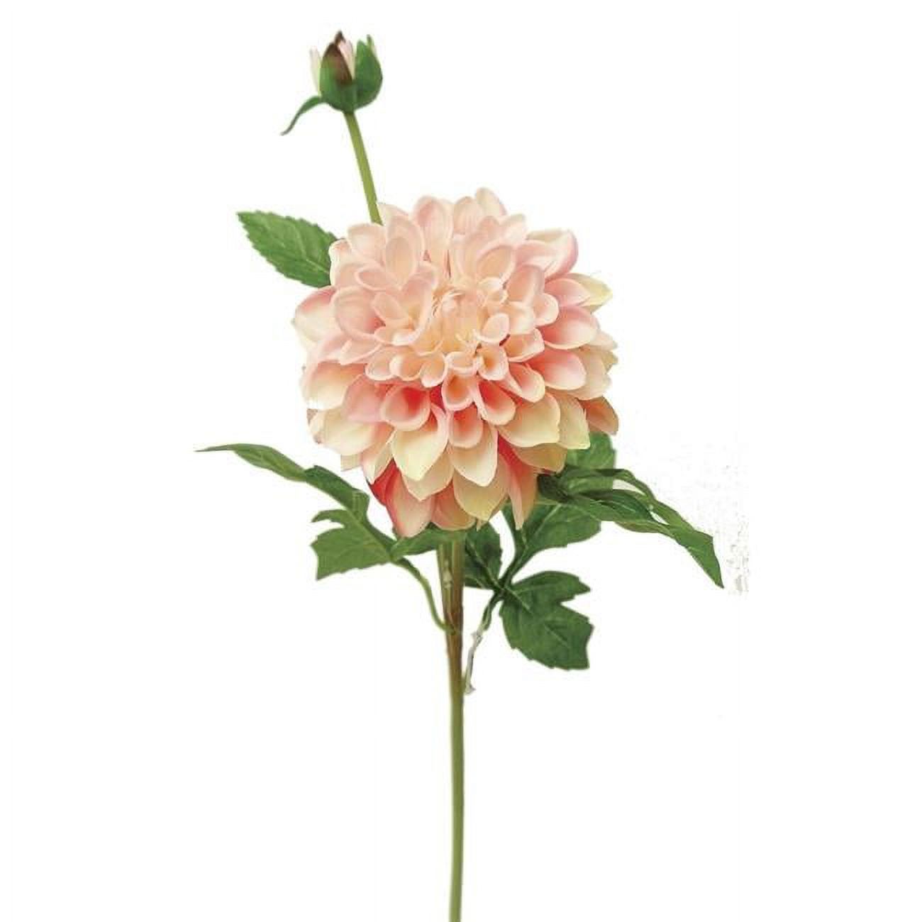 Creamy Pink Dahlia with Bud Stem Artificial Flower