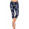 thumbnail image 1 of Creamy Soft Capri Leggings Premium Women's Purple and Violet Rose Extra Plus, High Rise, Stretchy, Comfortable, 3X-5X Capris - by USA Fashion, 1 of 2