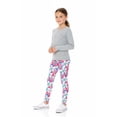 thumbnail image 1 of Creamy Soft Girls Kids Size Leggings, High Rise, Stretchy - by USA Fashion Pink and Blue Sunshine Floral Medium, 1 of 2