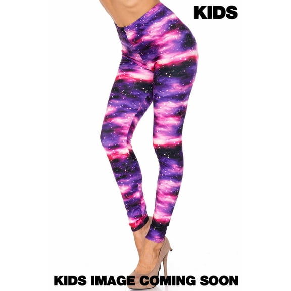 Creamy Soft Girls Kids Size Leggings, High Rise, Stretchy - by USA Fashion Purple Mist Small