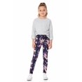 thumbnail image 1 of Creamy Soft Girls Kids Size Leggings, High Rise, Stretchy - by USA Fashion Woodland Floral Fawn Small, 1 of 2