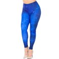 thumbnail image 1 of Creamy Soft Leggings Premium Women's Blue Galaxy Extra Plus, High Rise, Stretchy, Comfortable, 3X-5X Leggings - by USA Fashion, 1 of 2