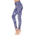 thumbnail image 1 of Creamy Soft Leggings Premium Women's Indigo Blue Paisley Extra Plus, High Rise, Stretchy, Comfortable, 3X-5X Leggings - by USA Fashion, 1 of 2