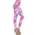 thumbnail image 1 of Creamy Soft Leggings Premium Women's Pretty in Pink Marijuana Extra Plus, High Rise, Stretchy, Comfortable, 3X-5X Leggings - by USA Fashion, 1 of 2