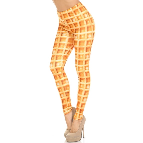 Creamy Soft Leggings Premium Women's Waffle Extra Plus, High Rise, Stretchy, Comfortable, 3X-5X Leggings - by USA Fashion™