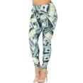 thumbnail image 1 of Plus Size - Creamy Soft Women's Laser Print Skin Smoothing Fashion Print Leggings - Cash Money, 1 of 2