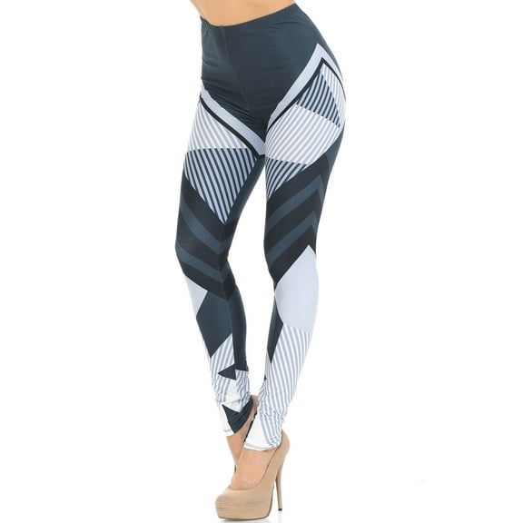 Creamy Soft Premium Women's Leggings Contour Angles Regular Size, High Rise, Stretchy & Breathable, Comfortable Fit - by USA Fashion