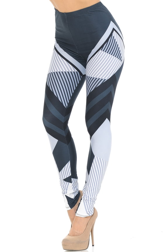 Creamy Soft Premium Women's Leggings Contour Angles Regular Size, High Rise, Stretchy & Breathable, Comfortable Fit - by USA Fashion