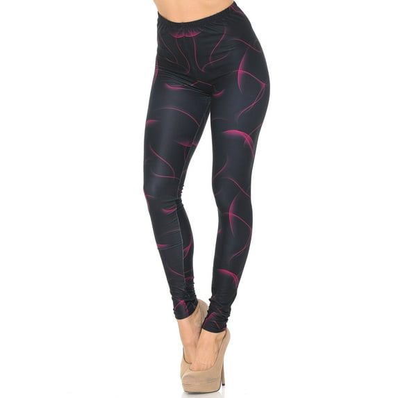 Creamy Soft Premium Women's Leggings Fuchsia Mist Regular Size, High Rise, Stretchy & Breathable, Comfortable Fit - by USA Fashion