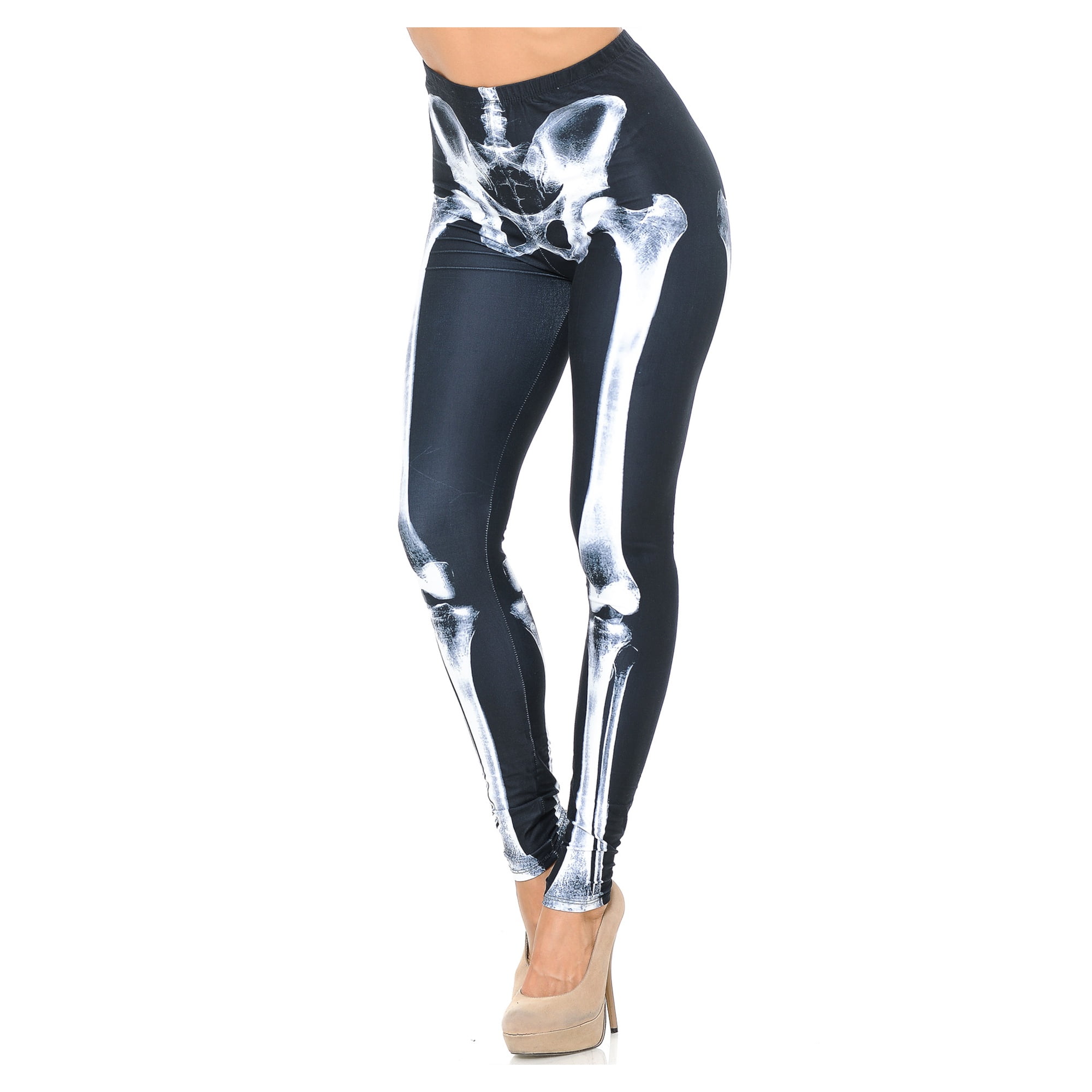 Creamy Soft Premium Women's Leggings X-Ray Skeleton Bones Regular Size ...