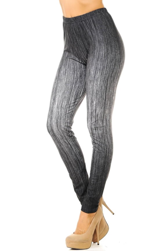 Creamy Soft Vintage Ombre Fade Leggings - Multi-Size Black L/XL