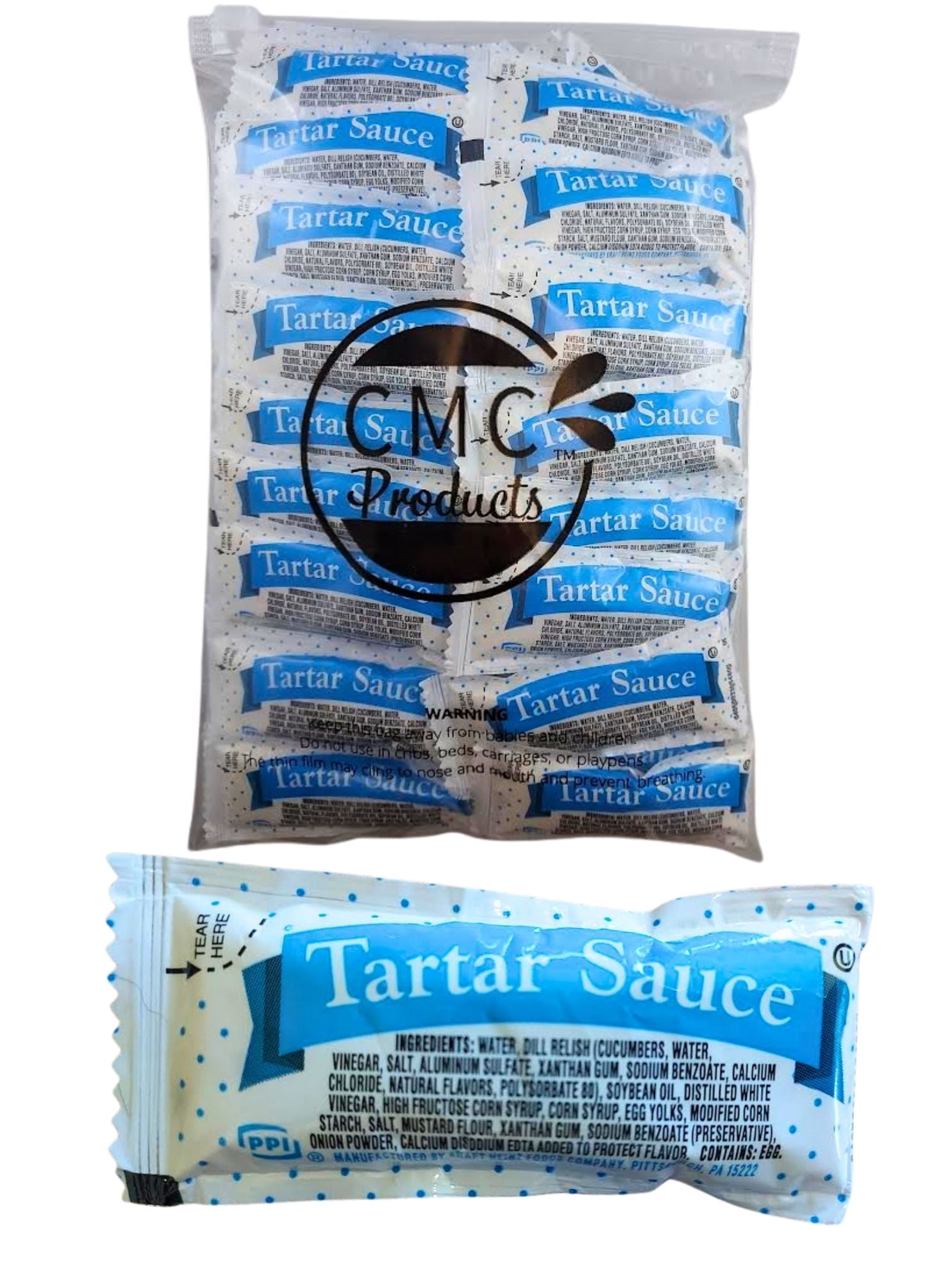 Tartar Sauce Packets  50 Count (12g Each) in Resealable Slide Seal Bag  Packaged by CMC Products