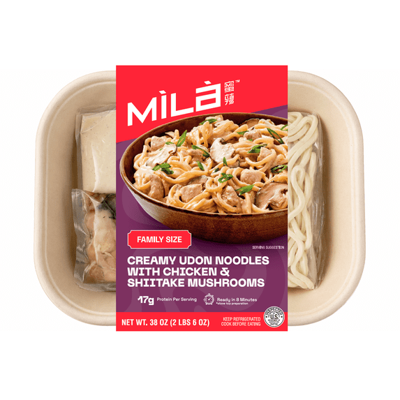 MiLa Creamy Udon Noodles with Chicken & Shiitake Mushrooms, 38 oz