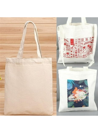 DIY Blank Canvas Tote Bag Purse Shopper Shopping Shoulder Bags