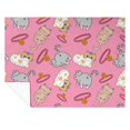 Creaon Cute Cat Themed Pattern UltraSoft Flannel Blanket 55''x70
