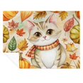 Creaon Cute Cat Themed Pattern UltraSoft Flannel Blanket 55''x70