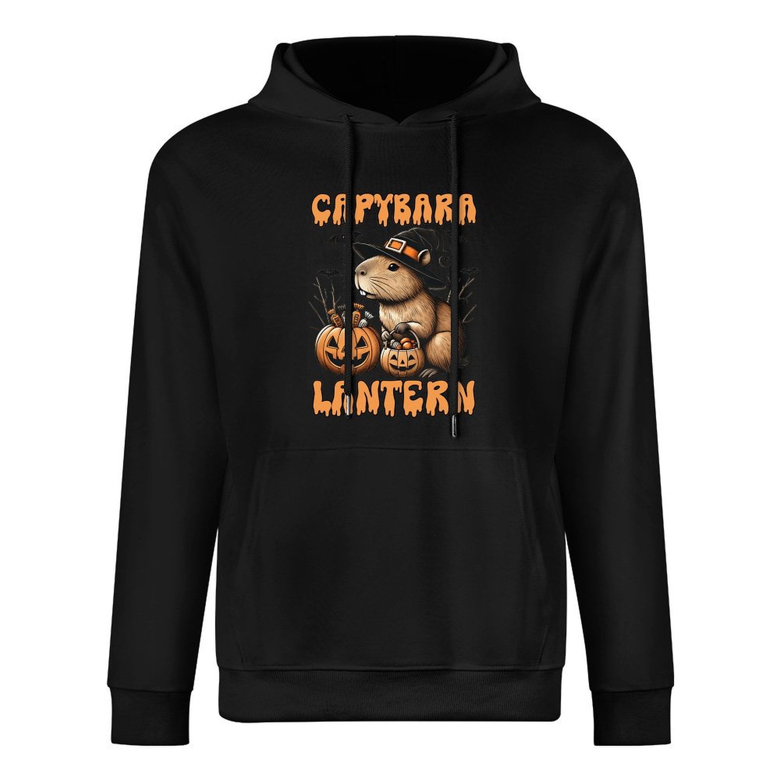 Creaon Soft Black Pullover Featuring Spooky Pumpkin Print