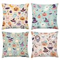 Creaon Velvet 12x12 inch Witchs Halloween Throw Pillow Covers, 4Piece
