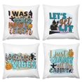 Creaon Velvet 16x16 inch Halloween Quotes Throw Pillow Covers, Set of 4