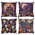 Creaon Velvet 16x16 inch Haunting Halloween Throw Pillow Covers, Set of