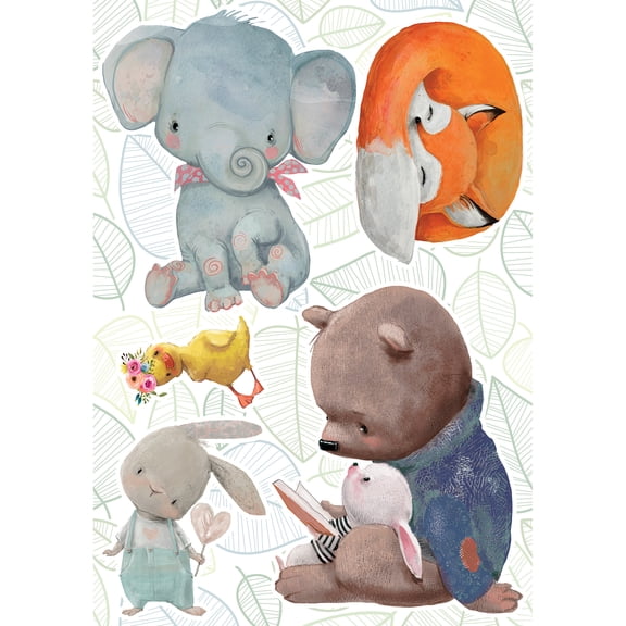 Crearreda Watercolor Animals Wall Stickers