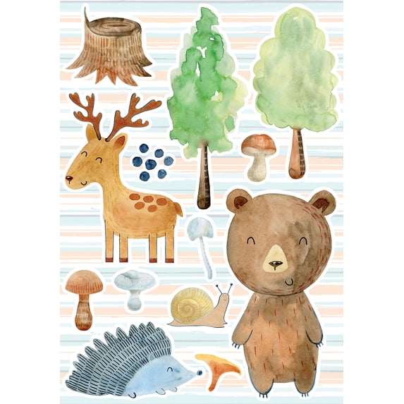Crearreda Watercolor Forest Wall Stickers