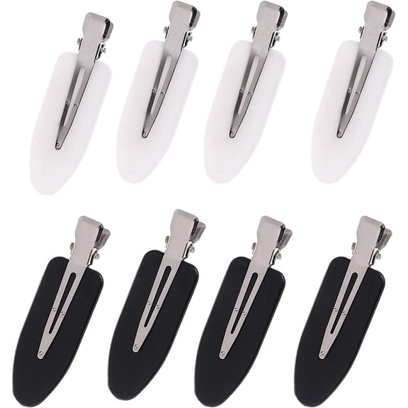 No Crease Hair Clip No Bend Clips Curl Pins Makeup Hair Clips Dent Free Hair Clips for Bangs Waves Professional Hair Styling Hairdressing Hairpins Hair Salon,For Face Washing Women Girl Lady (8 PCS)