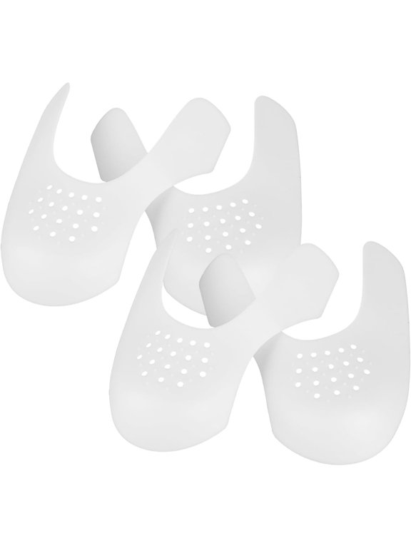 Crease Protectors for Shoes 2 Pairs Anti Wrinkle Toe Box Guards for Running and Casual Sneakers White