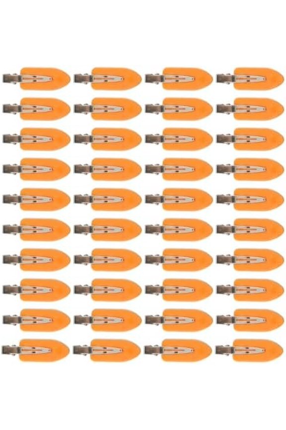 Creaseless Hair Clips for Women Styling 40 count Getting Ready No Crease Hair Clips for Bangs Setting No Bend Dent Makeup Clip Application Skincare Clip (Orange)